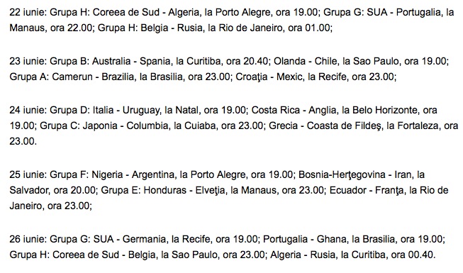 program de joc CM brazilia 2014