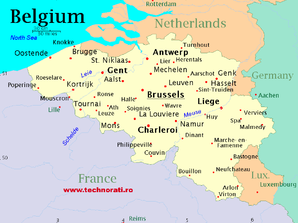 Harta politica Belgia