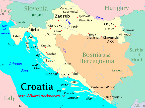 Harta politica Croatia