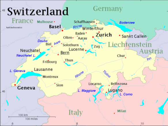 Harta politica Elvetia