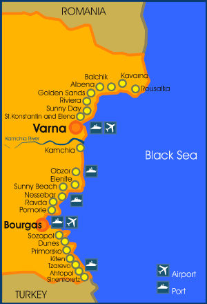 Harta Litoral Bulgaria