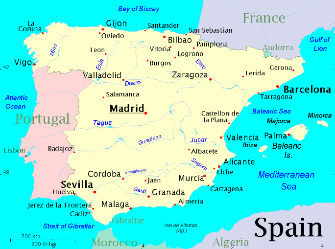 Harta politica Spania