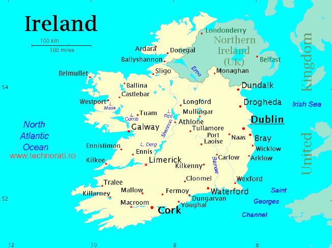 Harta politica Irlanda