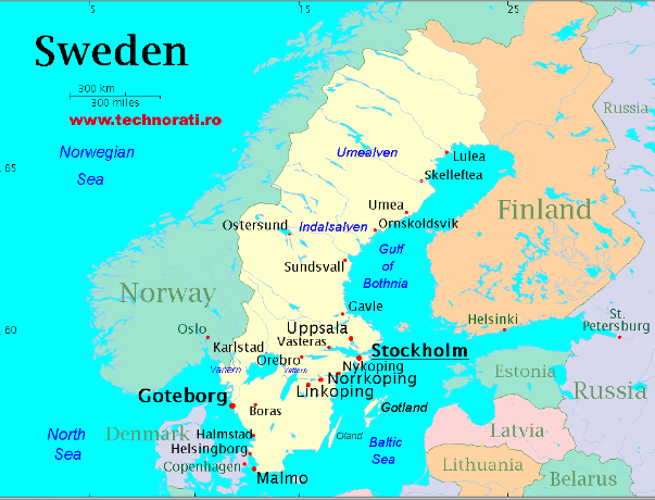 Harta politica Suedia
