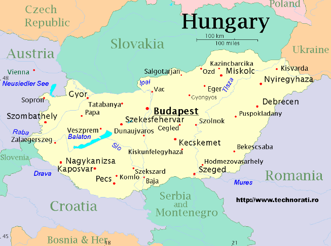 Harta politica Ungaria